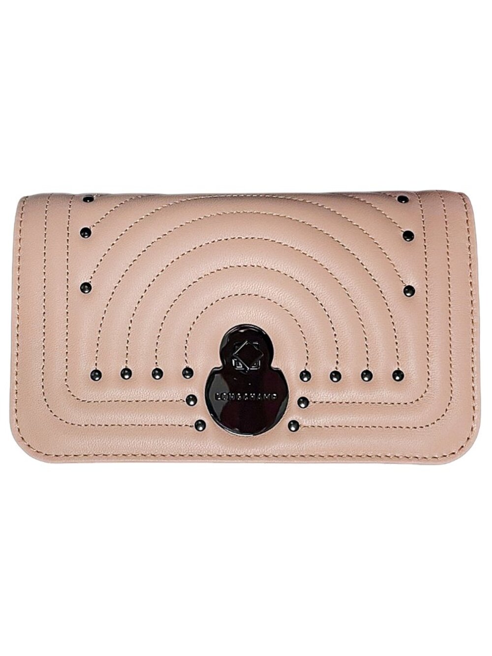 Longchamp Cavalcade Leather Wallet On Chain Crossbody Antique Pink NWT